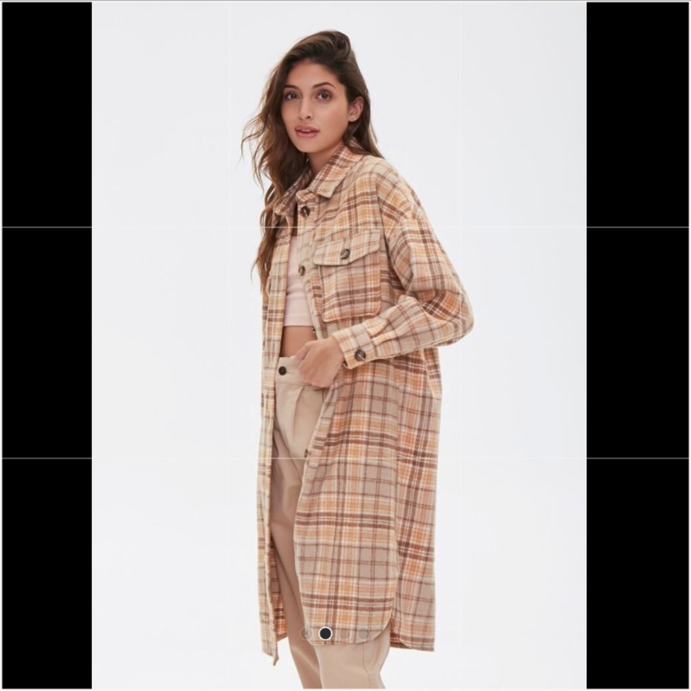 FOREVER 21 | Longline plaid jacket